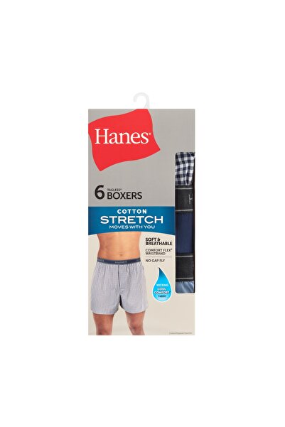 HANES Woven Boxer Underwear, Breathable Cotton Stretch Boxers for Men, Assort...