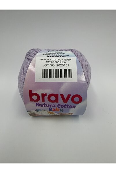 Bravo Natura Cotton Baby Lila 505 %100 Pamuk Örgü İpi 50 gr 130 mt