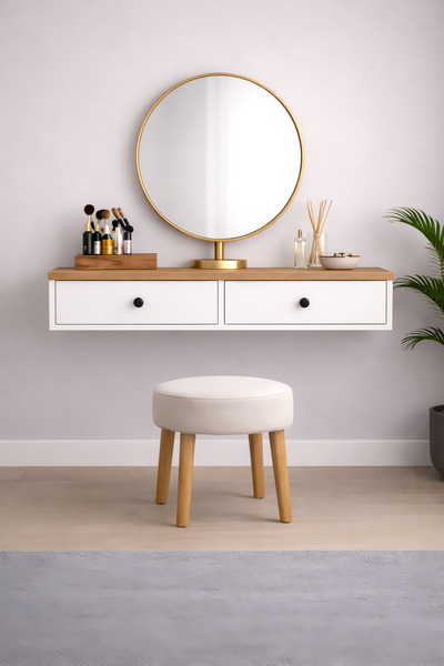 Tasaroma Modern Atlantik Makyaj Masası 2 Kapaklı Dekoratif Mobilya & Dolap ço...