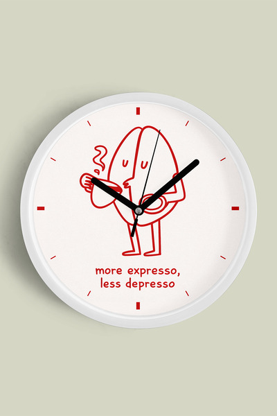 JHAAR Design modern cu litere - Ceas de perete pentru bucătărie „MORE EXPRESS...