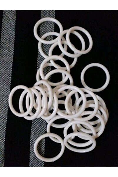 DUCK HOBY 25 Pieces of Linen Rings - 6 cm Plastic Rings, Rustic Rings