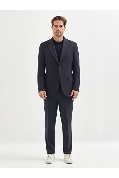 Karaca Bordo Desenli Yün Karışımlı Ceket