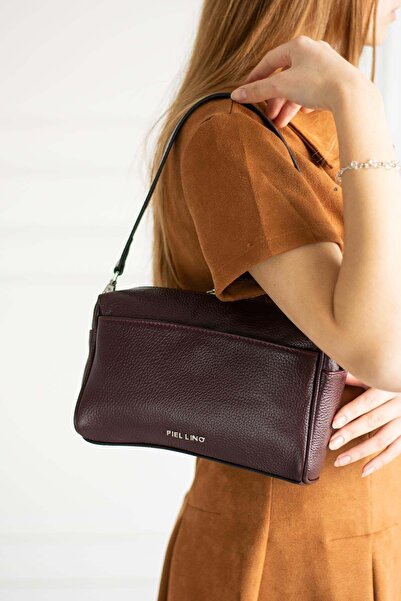 PIEL LINO Women's Genuine Leather De Leather Muz and Size Crossbody Bag 038-D Bordo