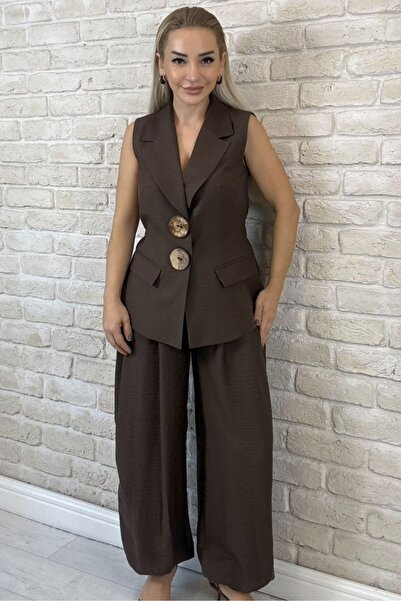 Muna Boutique Vardol Brown Imported Top and Bottom Set |   Stylish and Comfor...
