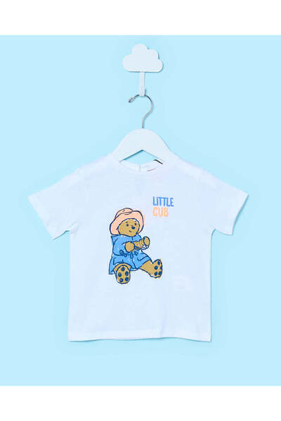 REDTAG Infant Girls White Printed Teddy T-Shirt