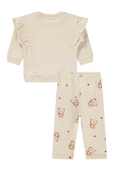 Civil Baby Bowknot Teddy Bear Set Printed 6-18 Months - Beige 12-18 Months