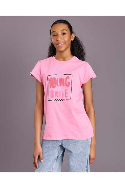 REDTAG Senior Girls Pink Printed T-Shirt