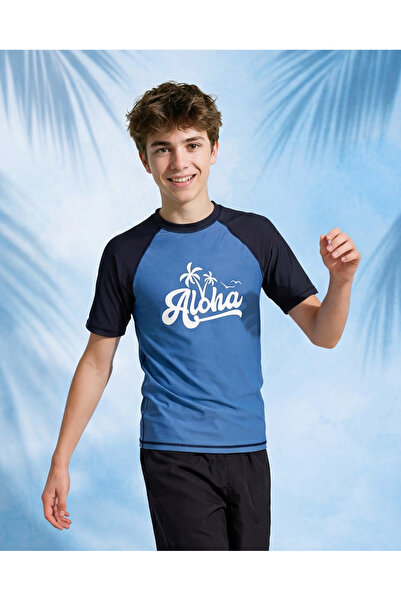 REDTAG Senior Boys Navy Swimwear Raglan T-Shirt