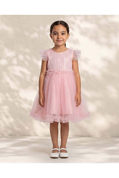 REDTAG Girls Pink Embellished Party Dress