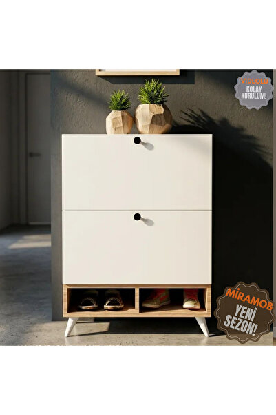 Projemob MİRAMOB AYAKKABILIK ÇOK AMAÇLI DOLAP MİNİMALİST MODERN DÜŞER KAPAK v...