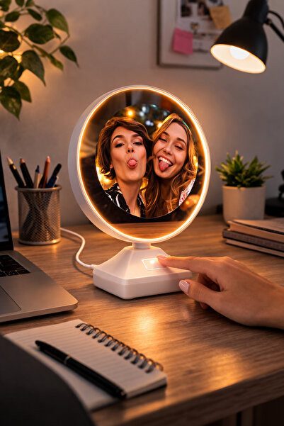 Arma House LED Işıklı Sihirli Ayna Çerçeve Fotoğraf Çerçevesi Gece Lambası US...