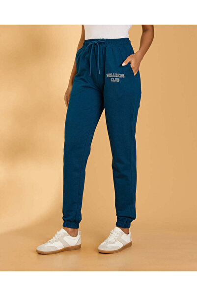 REDTAG بنطلون رياضي نسائي محبوك باللون الكحلي