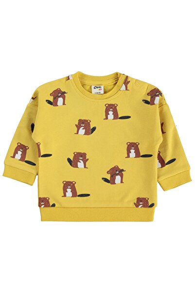 Civil Baby Kunduz Baskılı 6-18 Ay Takım - Hardal 9-12 Ay