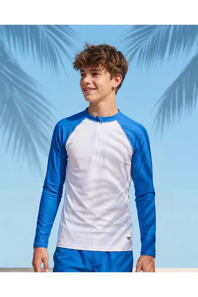 REDTAG تيشيرت أبيض سادة بأكمام راجلان للأولاد الكبار