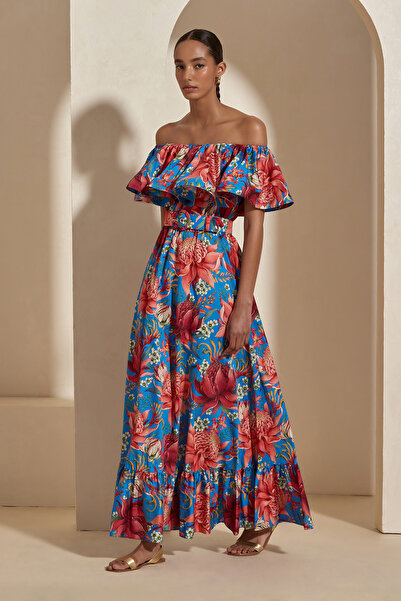 Dahlia Bianca Audrey Çiçek Desenli Elbise