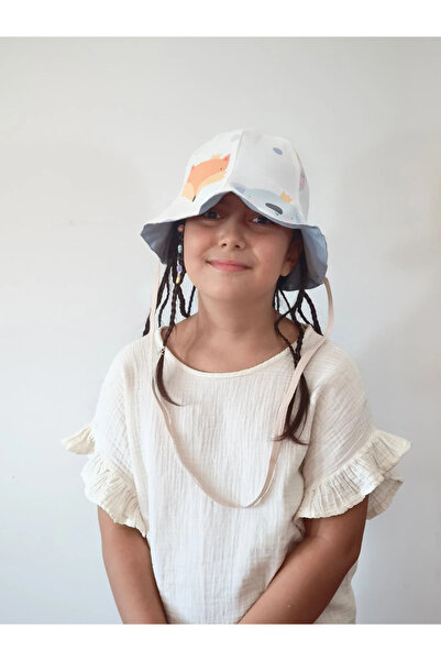 Simone Jr. Double Sided Tied Linen Look Baby Bucket Hat