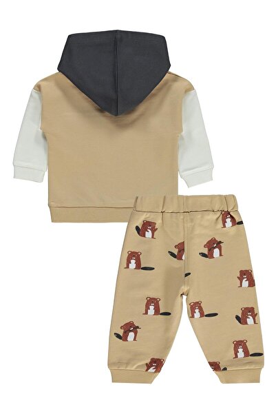 Civil Baby Cepli Kapşonlu 6-18 Ay Takım - Kahve 18-24 Ay