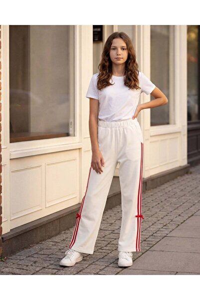 REDTAG Senior Girls White Wide leg Scuba Pants