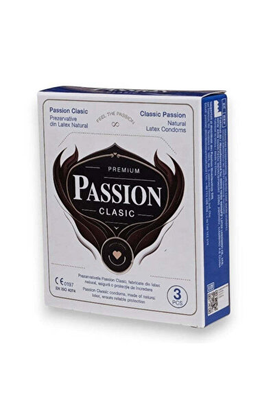 Passion Prezervative Clasic, 3 bucăți – latex , lubrifiate, 52 mm