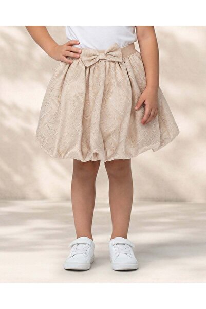 REDTAG تنورة بالون ذهبية من قماش جاكار للبنات