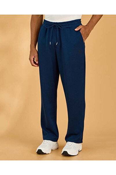 REDTAG Men Navy Embellished Relax Fit Track Pant
