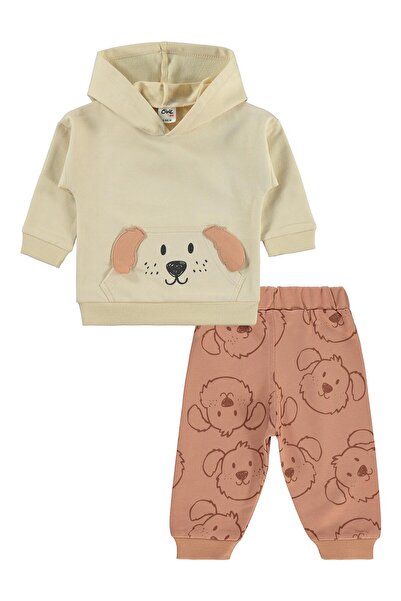 Civil Baby Hooded Dog Embroidery Set for 6-18 Months - Beige 6-9 Months