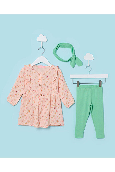 REDTAG Infant Girls Assorted Dress and Legging Set