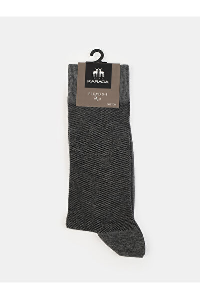 Karaca Antrasit Pamuk Karışımlı Desenli Çorap