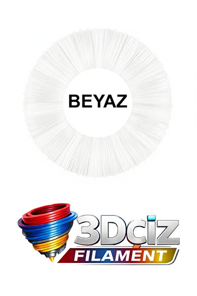 3D Çiz PLA 3D Kalem Filament PLA Beyaz Renk (2x5 metre) 10 Metre PLA Filament