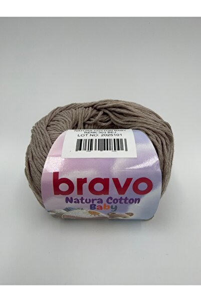 Bravo Natura Cotton Baby Bej 303 %100 Pamuk Koton Bebek ve Amigurumi Punch Pa...