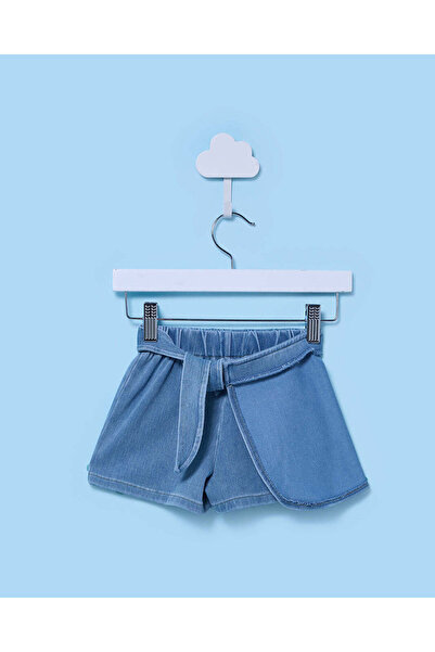 REDTAG تنورة قصيرة زرقاء من دنيم للبنات الصغيرات