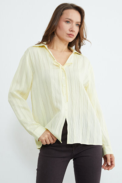 Fulla Moda Ležerna košulja sa Na vezivanje dugmeta na prednjoj strani