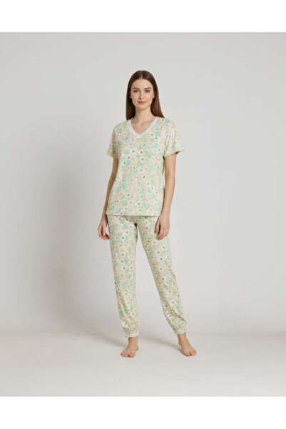 REDTAG Women Pink Allover Print Long Sleeve Pyjama Set