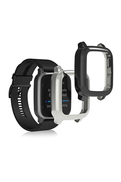 KWmobile Husă pentru Garmin Venu Sq 2 Music/Venu Sq 2, Negru/Gri, Silicon, 60...