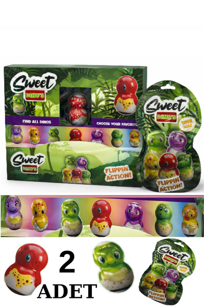 Pofika Sweet Dıno's Serıes Flippin Action Hacıyatmaz Figürlü Oyuncaklı Şekerl...