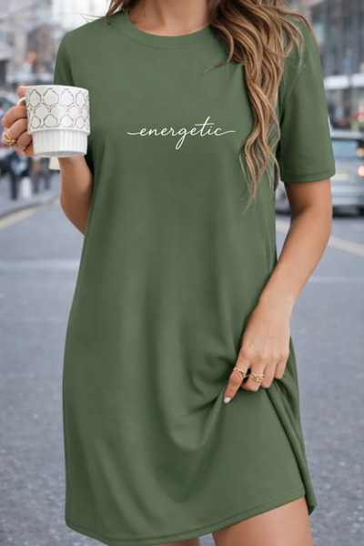 HOFFNUNG Unisex Short Sleeve Round Neck Energetic Solid Color Long Tshirt