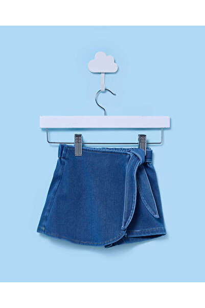REDTAG تنورة قصيرة من دنيم الأزرق الداكن للبنات الصغيرات