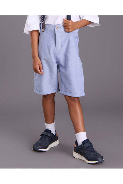 REDTAG Boys Blue Suspender Bermuda Shorts