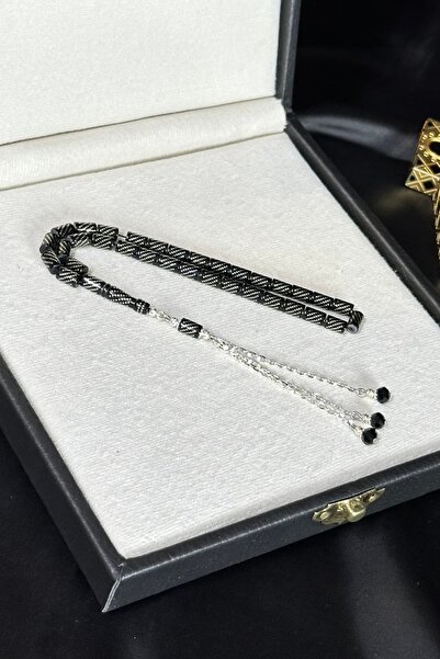 Kervan Tesbih 925 Ayar Full Gümüş Usta El İşi Ateş-i Sıkma Kehribar Tesbih (P...