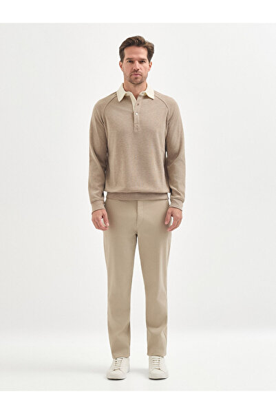 Karaca Vizon %100 Pamuk Polo Yaka Sweatshirt