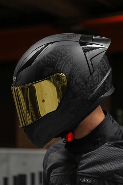 LS2 Rapid Race Takaroa Mat Siyah Kask + Spoiler