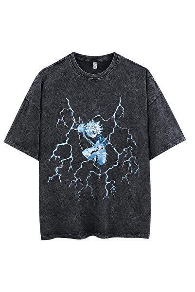 Joetsu Tricou oversize cu efect de spălare - tricou oversize cu imprimeu spăl...