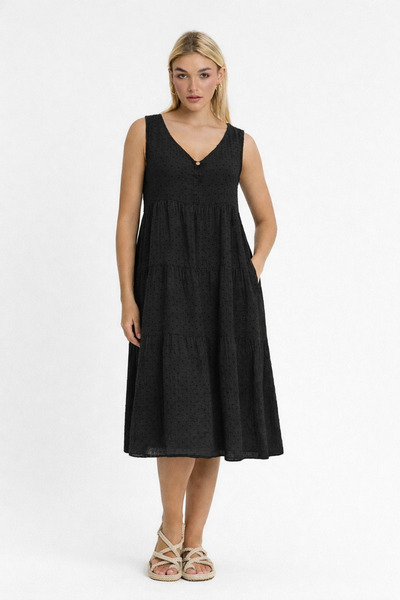 Heaven Ephesus فستان نسائي - فستان أفلونيا من الموسلين مع بوم بوم - 3015