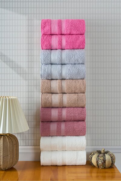 Familia Home Stars 10'lu %100 Pamuk El Yüz Havlusu Seti 50x80 cm Çok Renkli Y...