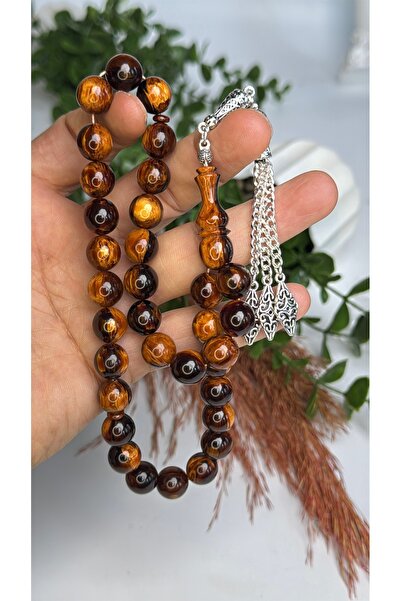 vevasilver سبحة من خرز العنبر المسحوق، مطلية بالروديوم، مصنوعة يدويًا بحرفية ...