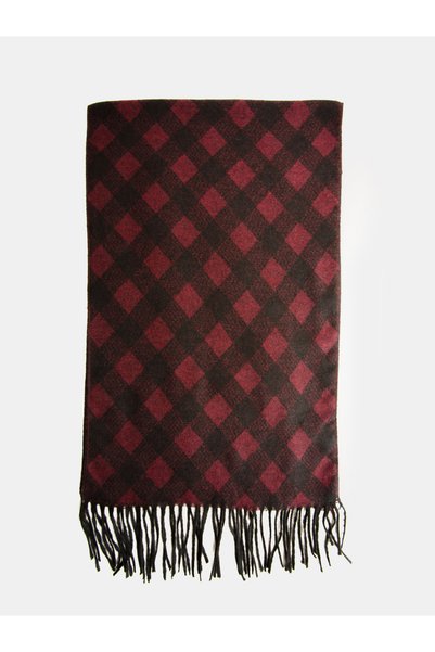 Karaca Bordo Baklava Desen Atkı