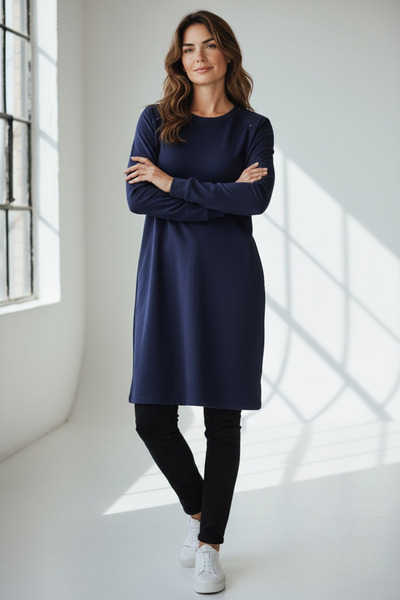 ECE GİYİM ΓΥΝΑΙΚΕΙΟ ΤΟΥΝΙΚ ΜΕ ΜΑΝΙΚΙΑ ΚΑΙ ΤΣΕΠΕΣ, ΛΟΥΡΑΚΙΑ ΣΤΟ ΛΑΒΗΡΙΟ ΤΗΣ ΛΑΒΗΣ