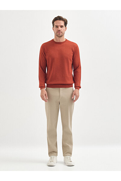 Karaca Turuncu Yün Karışımlı Triko Kazak