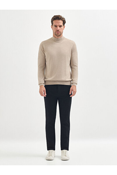 Karaca Bej Yün Karışımlı Yarım Balıkçı Kazak