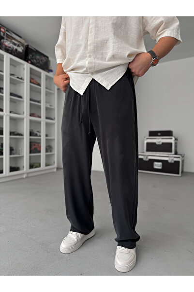 BYBASICMAN Black Washed Stretch Fabric Baggy Pants Jj-139